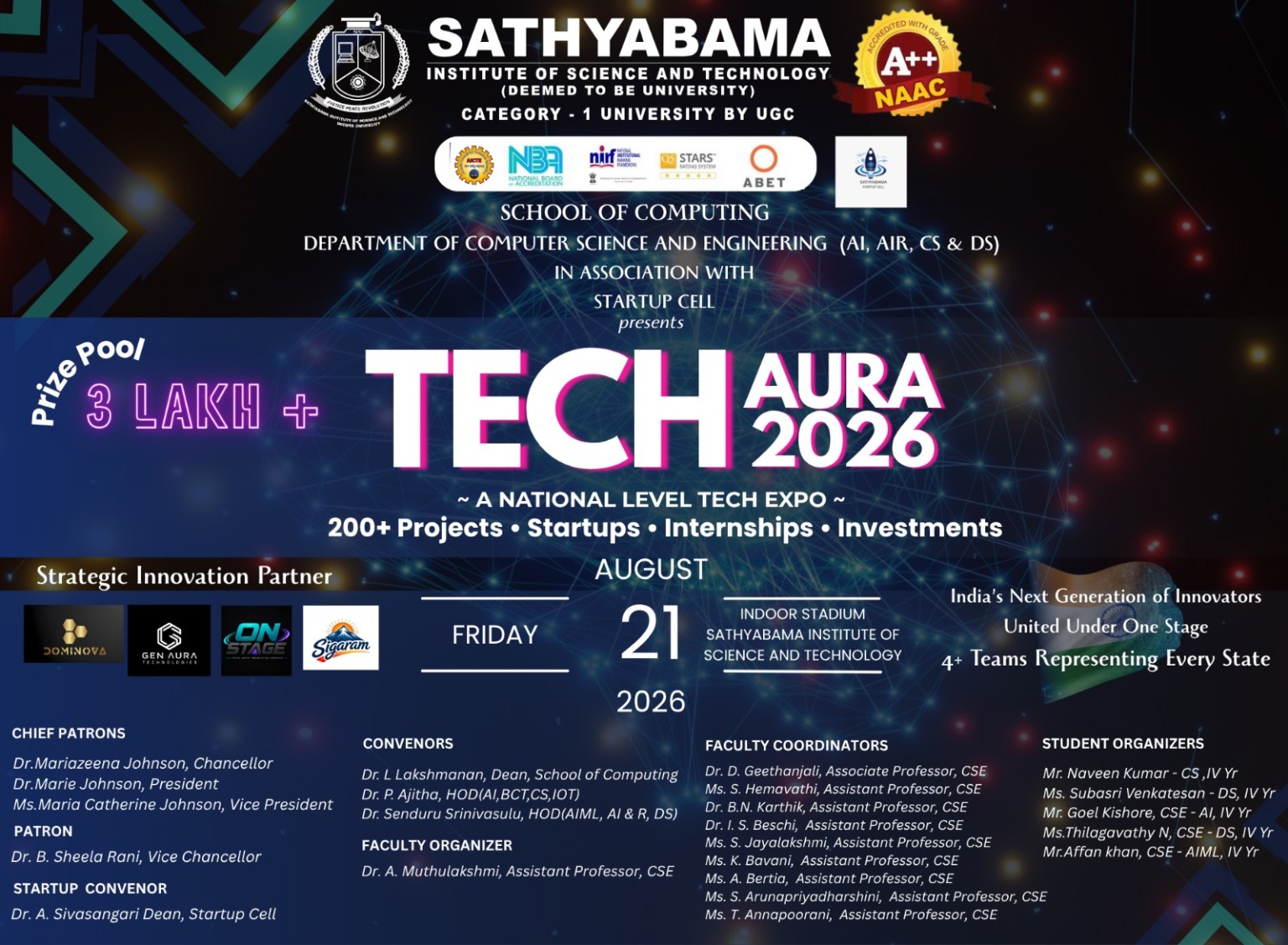 Tech Aura 2026 National Level Tech Expo Poster 